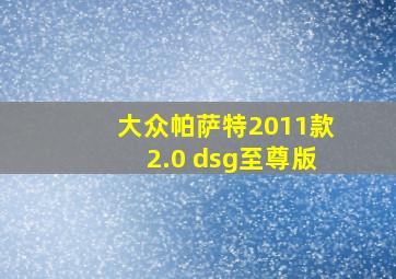 大众帕萨特2011款2.0 dsg至尊版